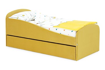 Кровать с ящиком Letmo горчичный (велюр) в Чите - предосмотр