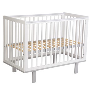 Кровать для новорожденных серия 3400 POLINI Kids Simple 340 Белый / Серый в Чите