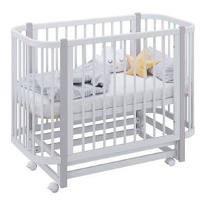 Кроватка в детскую POLINI Kids Simple 350 Белый / Серый в Чите