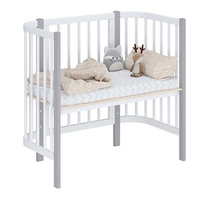 Приставная кровать POLINI Kids Simple 105 Белый / Серый в Чите - предосмотр 1