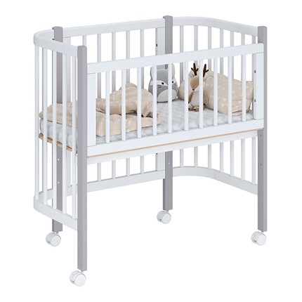 Приставная кровать POLINI Kids Simple 105 Белый / Серый в Чите - изображение
