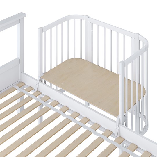 Кроватка приставная POLINI Kids Simple 105 Белый в Чите - изображение 2