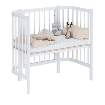 Кроватка приставная POLINI Kids Simple 105 Белый в Чите - изображение