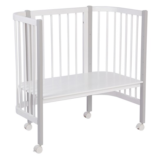 Кроватка детская приставная POLINI Kids Simple 120 Белый / Серый в Чите - изображение 1