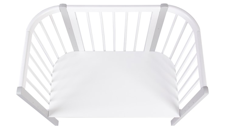 Кроватка детская приставная POLINI Kids Simple 120 Белый / Серый в Чите - изображение 3