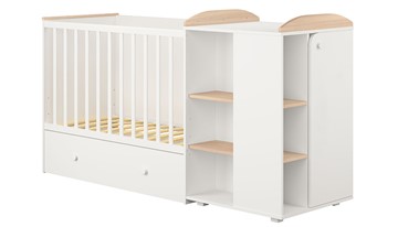Детская кровать-шкаф с комодом POLINI Kids Ameli 800 Белый / Дуб пастельный, серия AMELI в Чите