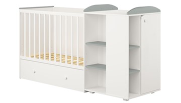 Детская кровать-шкаф с комодом POLINI Kids Ameli 800 Белый / Серый, серия AMELI в Чите