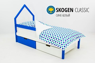 Детская кровать-домик мини Skogen сине-белый в Чите - предосмотр