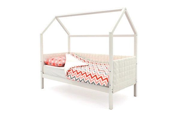 Детская кровать-домик «Svogen белая» мягкая в Чите - изображение