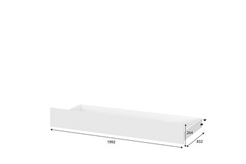 Кровать детская выкатная Токио, белый текстурный (одинарная (0,9х2,0) + выкатная) в Чите - предосмотр 4