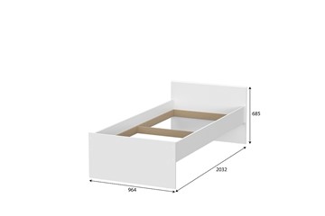 Кровать детская выкатная Токио, белый текстурный (одинарная (0,9х2,0) + выкатная) в Чите - предосмотр 3