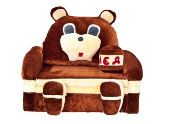 Детский диван Медведь с подушкой, ширина 120 см в Чите - предосмотр