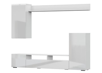 Набор мебели в гостиную МГС-4, белый/белый глянец в Чите