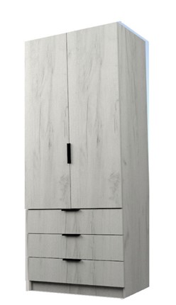 Шкаф двухдверный ЭШ2-РС-23-8-3я, Дуб Крафт белый 190х80х52 в Чите - изображение