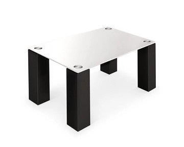 Журнальный столик Колизей-8, черный/белое стекло в Чите