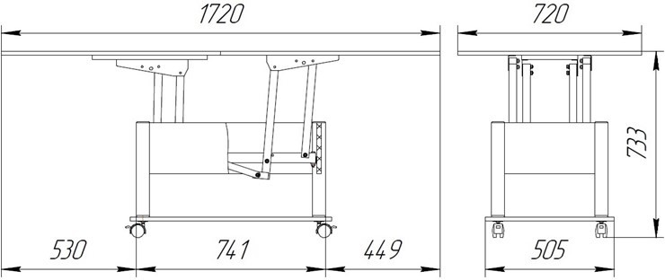 Складной стол-трансформер Дебют-3, венге светлый/белый в Чите - изображение 2