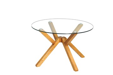 Стеклянный столик Берген-2, натуральный массив в Чите