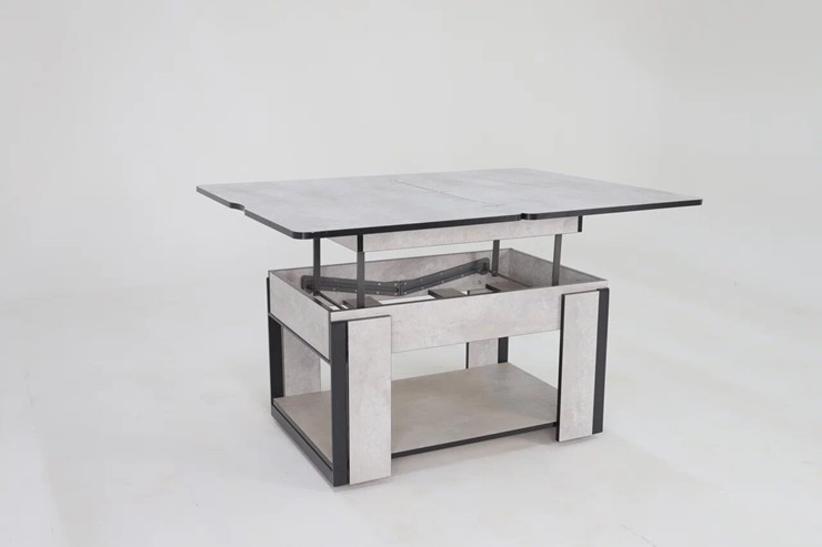 Журнальный стол-трансформер Дэнс, цемент светлый в Чите - изображение 3