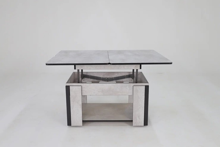 Журнальный стол-трансформер Дэнс, цемент светлый в Чите - изображение 4