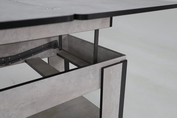 Журнальный стол-трансформер Дэнс, цемент светлый в Чите - изображение 6