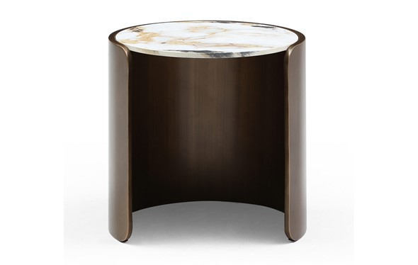 Круглый столик ET3095CI (D45) белая керамика /бронзовый в Чите - изображение