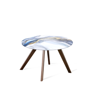 Круглый столик SHT-S39 / SHT-TT32 60 стекло/МДФ (млечный путь/венге) в Чите
