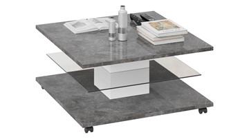Журнальный столик Diamond тип 1 (Белый/Ателье темный глянец) в Чите