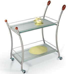 Стол сервировочный Поло, металлик/прозрачное стекло в Чите