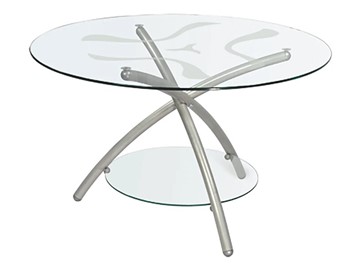 Стеклянный стол Дуэт 3 (металлик-прозрачное) в Чите