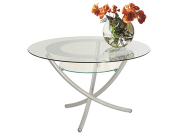 Стеклянный столик Дуэт 4 (металлик-прозрачное) в Чите