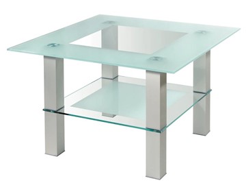 Стеклянный столик Кристалл 1 (алюминий-прозрачное) в Чите