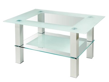 Стеклянный столик Кристалл 2 (алюминий-прозрачное) в Чите