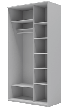 Шкаф двухдверный Хит-22-12-22 с цветным стеклом, средне-серый 074, Графит в Чите - изображение 1