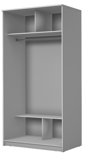 Шкаф 2-х створчатый Хит-22-12/2-22 с цветным стеклом, средне-серый 074, Венге в Чите - изображение 1