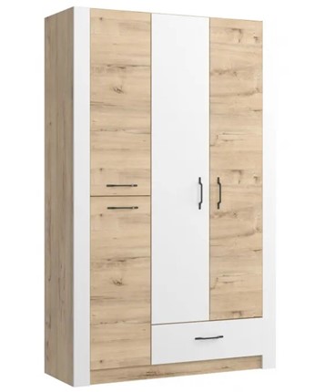 Шкаф гардеробный Ева 5 М2 дуб ирландский/белый матовый в Чите - изображение