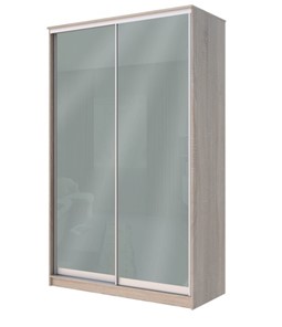 Шкаф 2-х створчатый Хит-22-12-22 с цветным стеклом, средне-серый 074, Дуб сонома в Чите