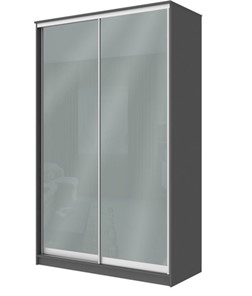 Шкаф двухдверный Хит-22-12-22 с цветным стеклом, средне-серый 074, Графит в Чите - предосмотр