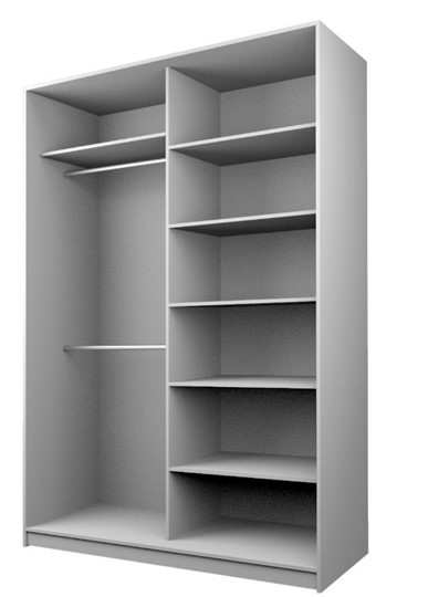 Шкаф 2-х дверный MAX МШ-25-6-18-22, Профиль Серебро/Цвет Белый/Oracal Белый в Чите - изображение 1