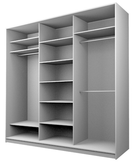 Шкаф 3-х створчатый MAX МШ-25-6-24-222, Профиль Белый/Цвет Графит/Oraclal Черный в Чите - изображение 1