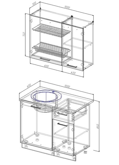 Модульный кухонный гарнитур Дубай-1000 в Чите - изображение 1