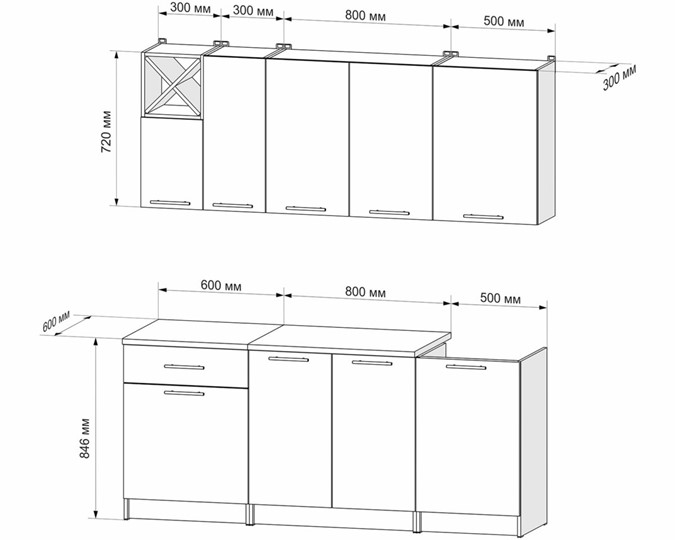 Кухонный гарнитур Милана 1,9 м (Бетон Пайн темный) в Чите - изображение 2