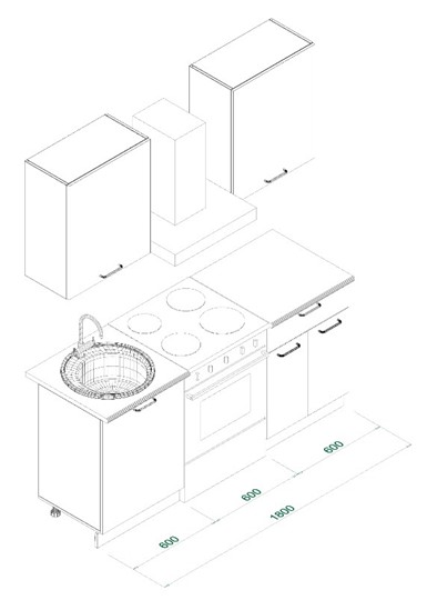 Кухонный гарнитур МК НОРД Комплект №2 1,2м Дуб Крафт Серый (K002 PW) в Чите - изображение 5
