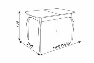 Раздвижной стол Танго, белый/геометрия в Чите - предосмотр 2
