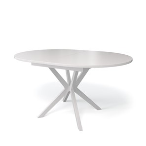 Обеденный раздвижной стол Kenner B1300 (Белый/Стекло белое сатин) в Чите