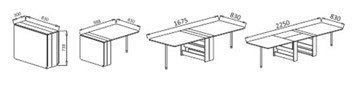 Кухонный раскладной стол В-1 в Чите - предосмотр 1