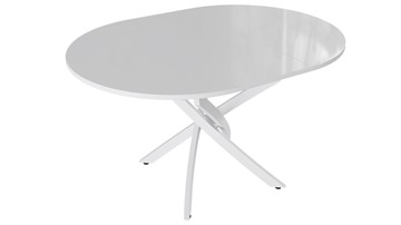 Кухонный стол раскладной Diamond тип 3 (Белый муар/Белый глянец) в Чите - предосмотр 1