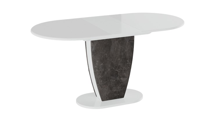 Кухонный стол раздвижной Монреаль тип 1 (Белый глянец/Моод темный) в Чите - изображение 1