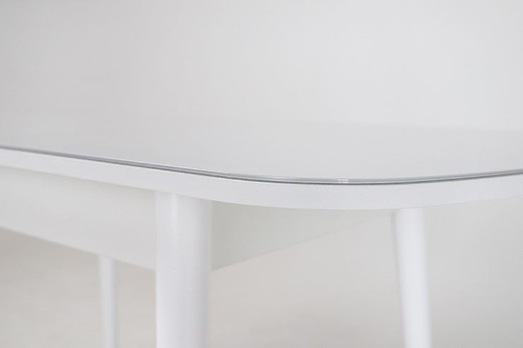 Кухонный раскладной стол Хоста, опоры массив цилиндрический, Белый в Чите - изображение 2