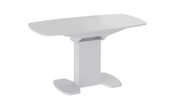 Раздвижной стол Портофино (СМ(ТД)-105.01.11(1)), цвет  Белый глянец/Стекло белое в Чите - изображение 2