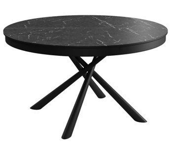 Кухонный стол DikLine KR120 мрамор черный Калаката/опоры черные в Чите - предосмотр